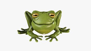 stylized cartoon frog 3D model