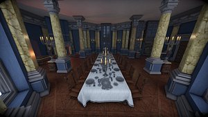 Low Poly Interior, Living Room Pack with Silver holloware service set
