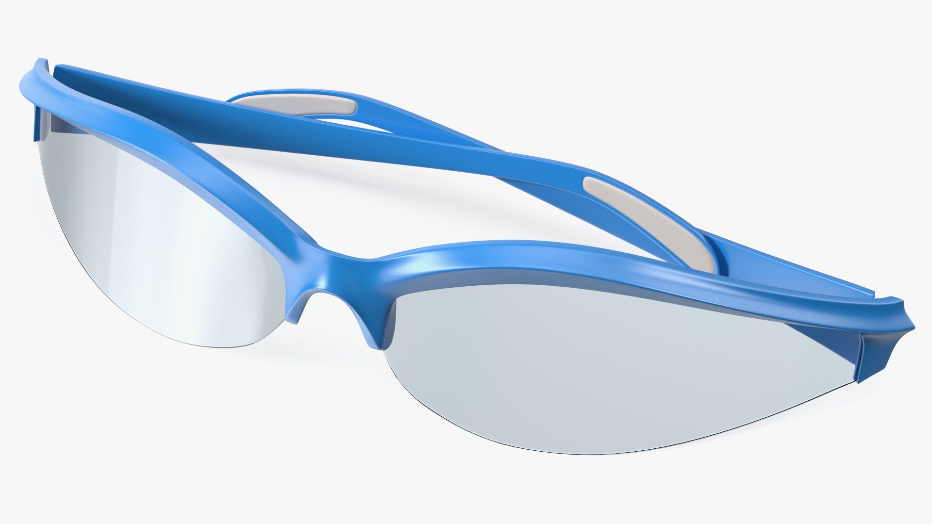 Blue Polarized Sport Sunglasses Folded 3D model preview