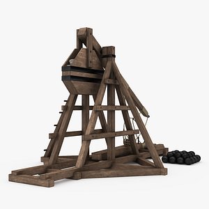 3d model medieval trebuchet artillery