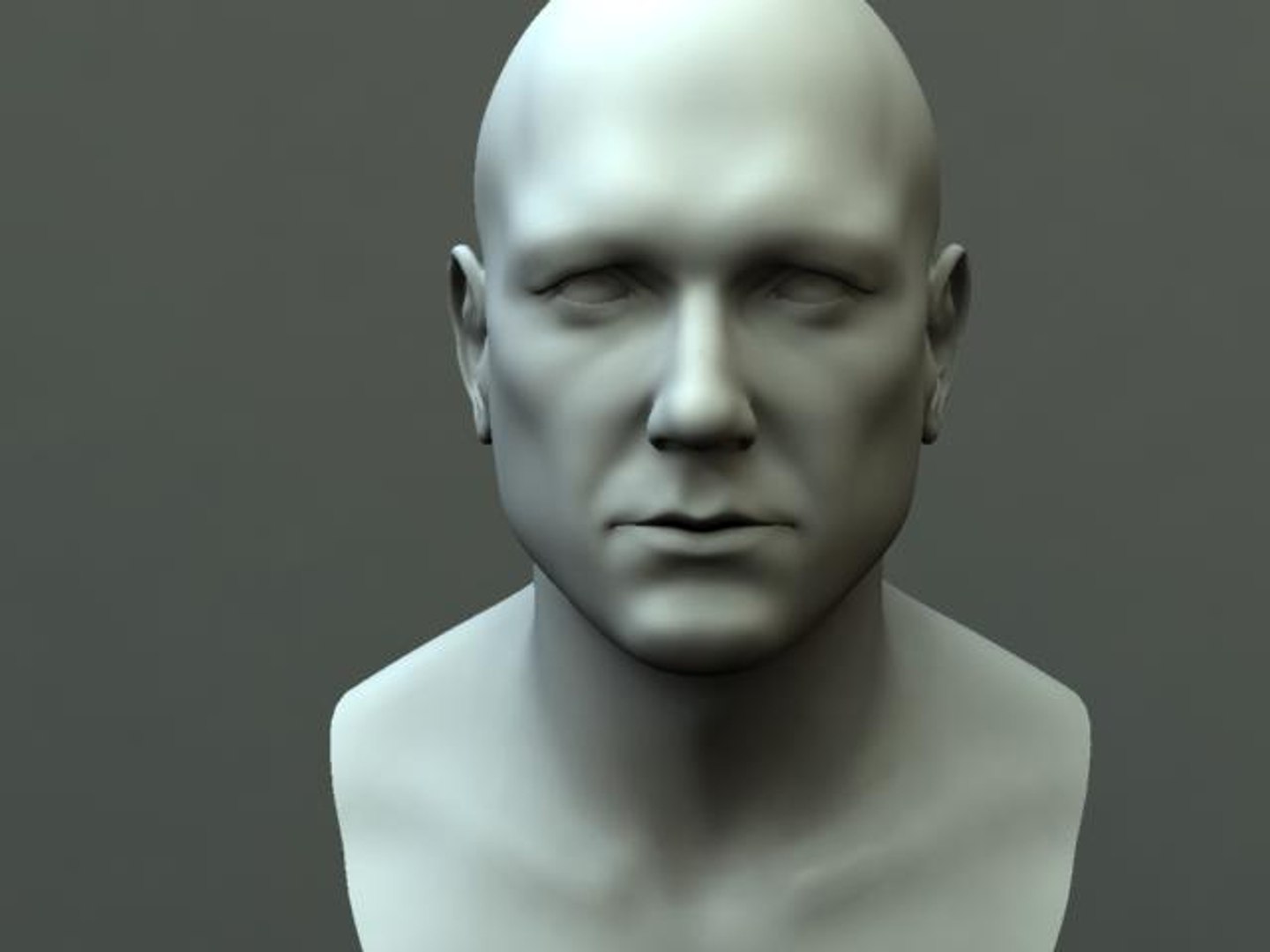 male head bust 3d model