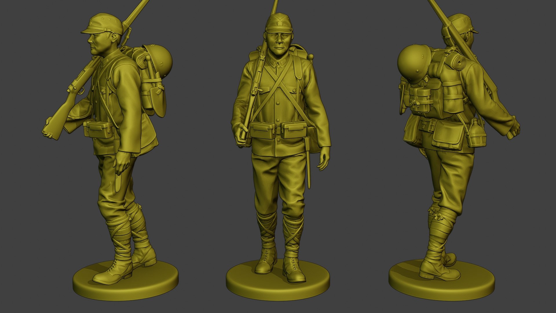 3D Model Japanese Soldier Ww2 Walk4 J1 - TurboSquid 1879314