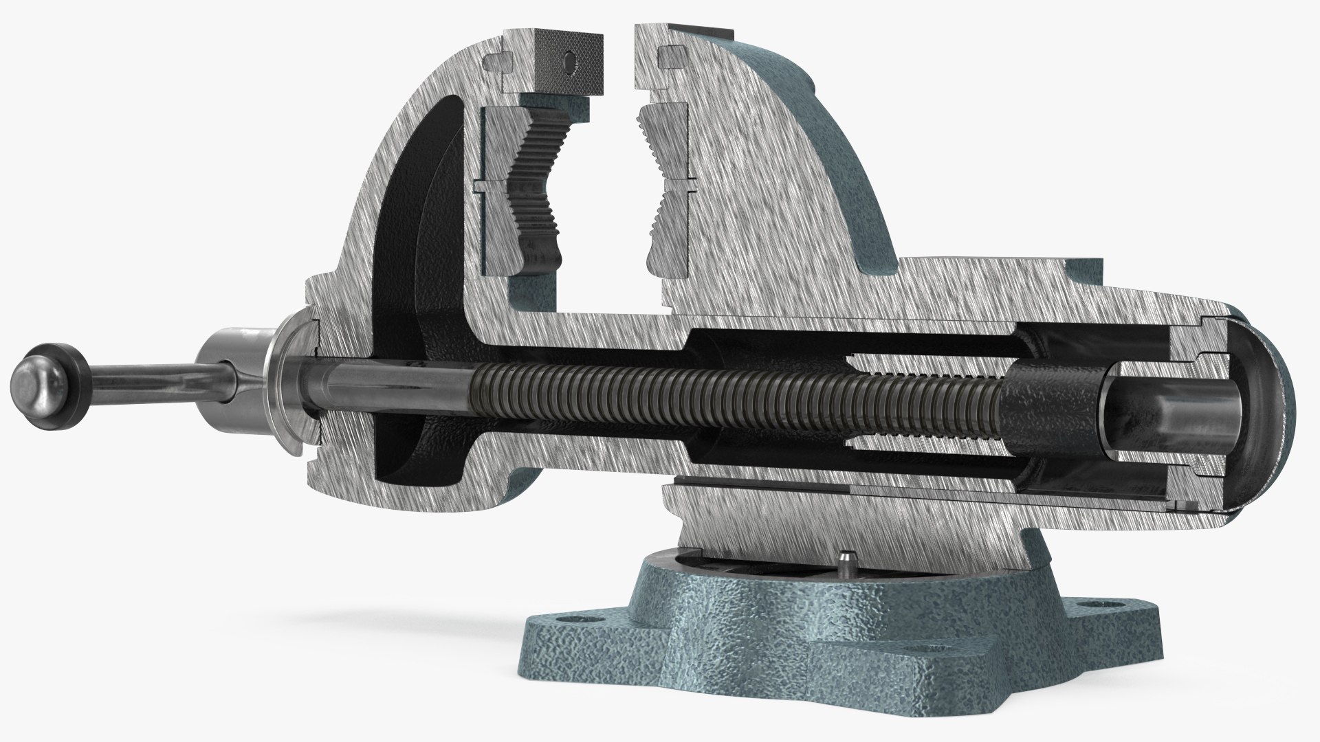 Wilton Bench Vise Cross Section Rigged 3D model preview