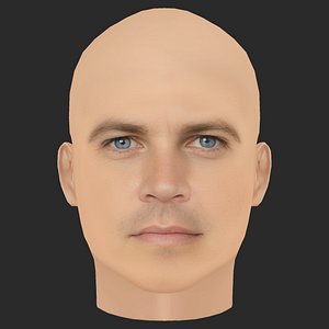 Low Poly Paul Walker Head 3D