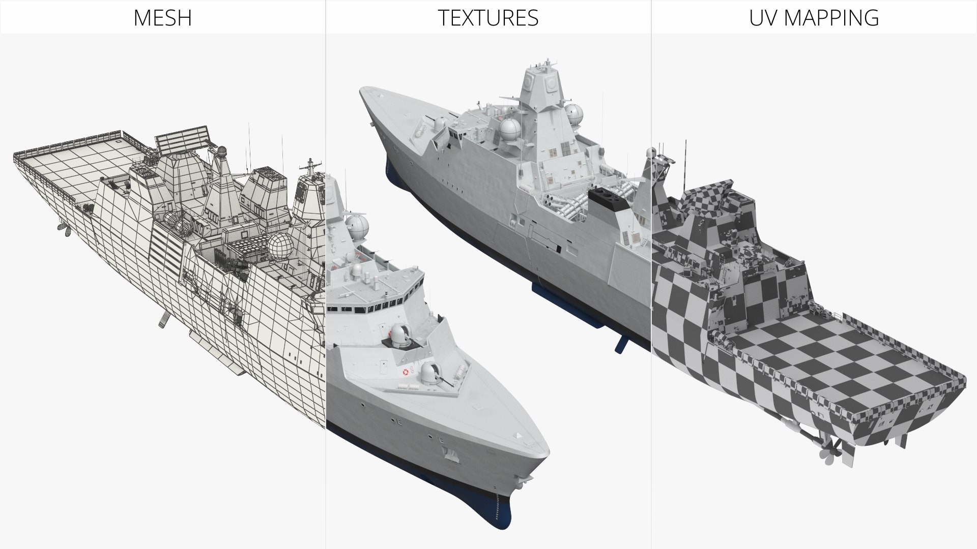 3D Contemporary Navy Frigate With Radar Systems White - TurboSquid 2449618