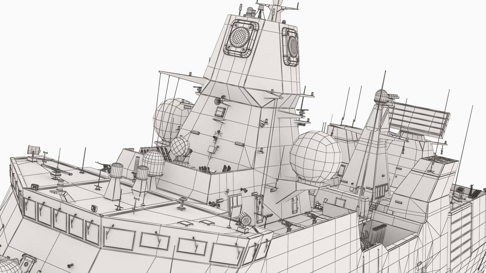 3D Contemporary Navy Frigate With Radar Systems White - TurboSquid 2449618