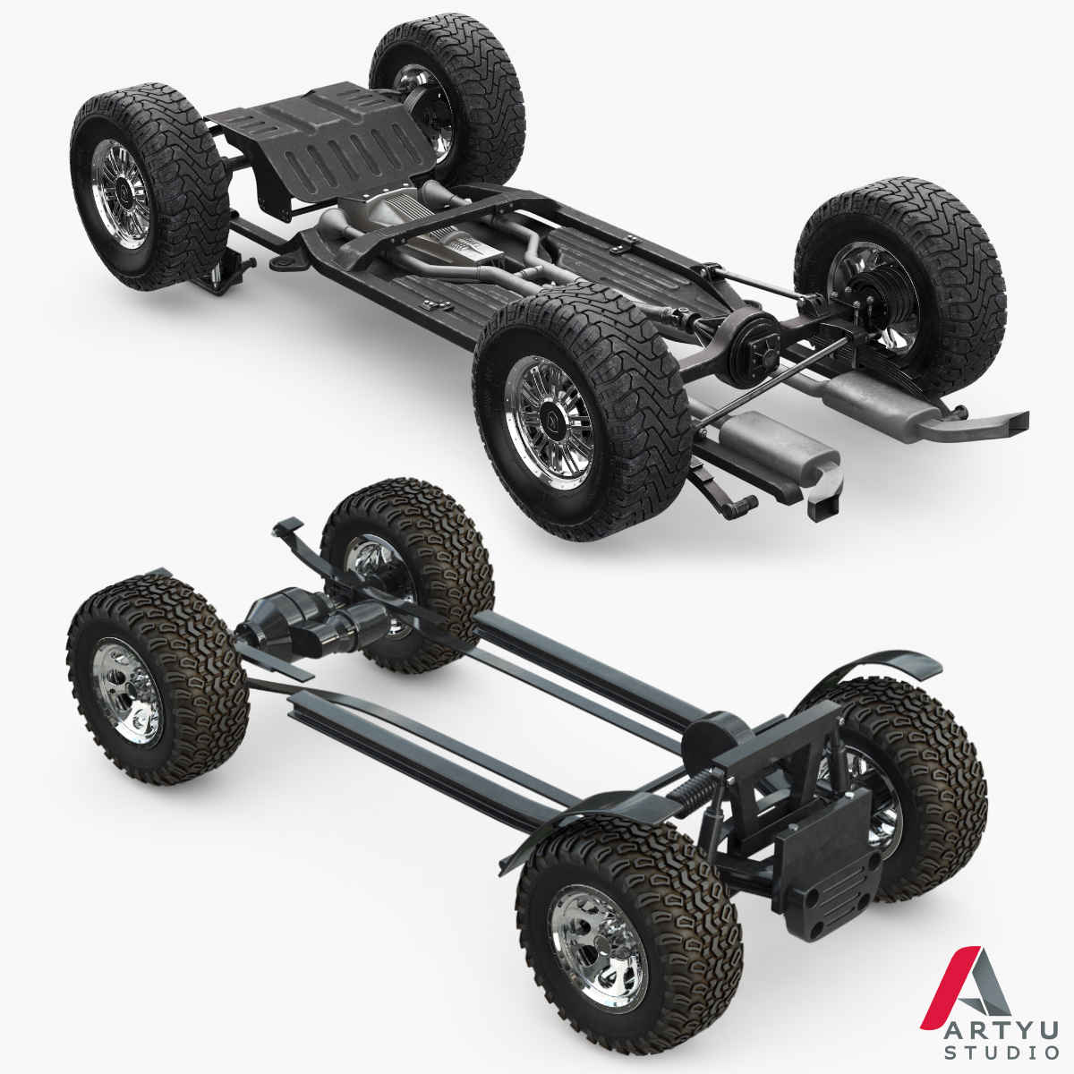 Suv car chassis frame 3D model - TurboSquid 1159372