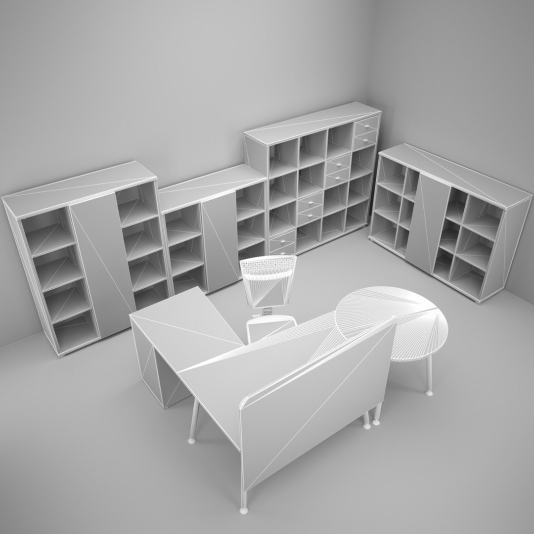 Rack Office Table 3d Model