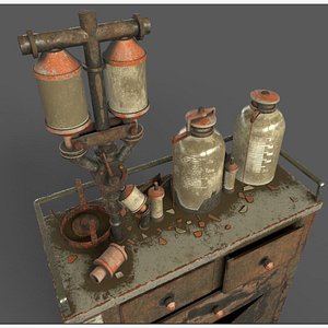 abandoned science -medical equipment 3D model
