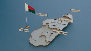 provinces state cities 3D model