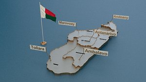 Madagascar detailed Map with Animated Flag