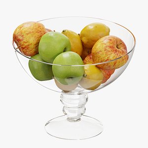 Glass footed fruit set 01 model