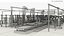 3D model Industrial Vehicle Production Conveyor System Rigged for Cinema 4D