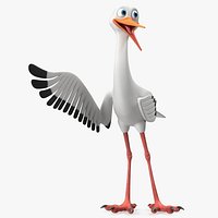 Cartoon Stork Rigged