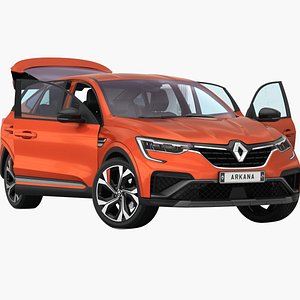 Renault Arkana 2022 Opening doors and trunk 3D