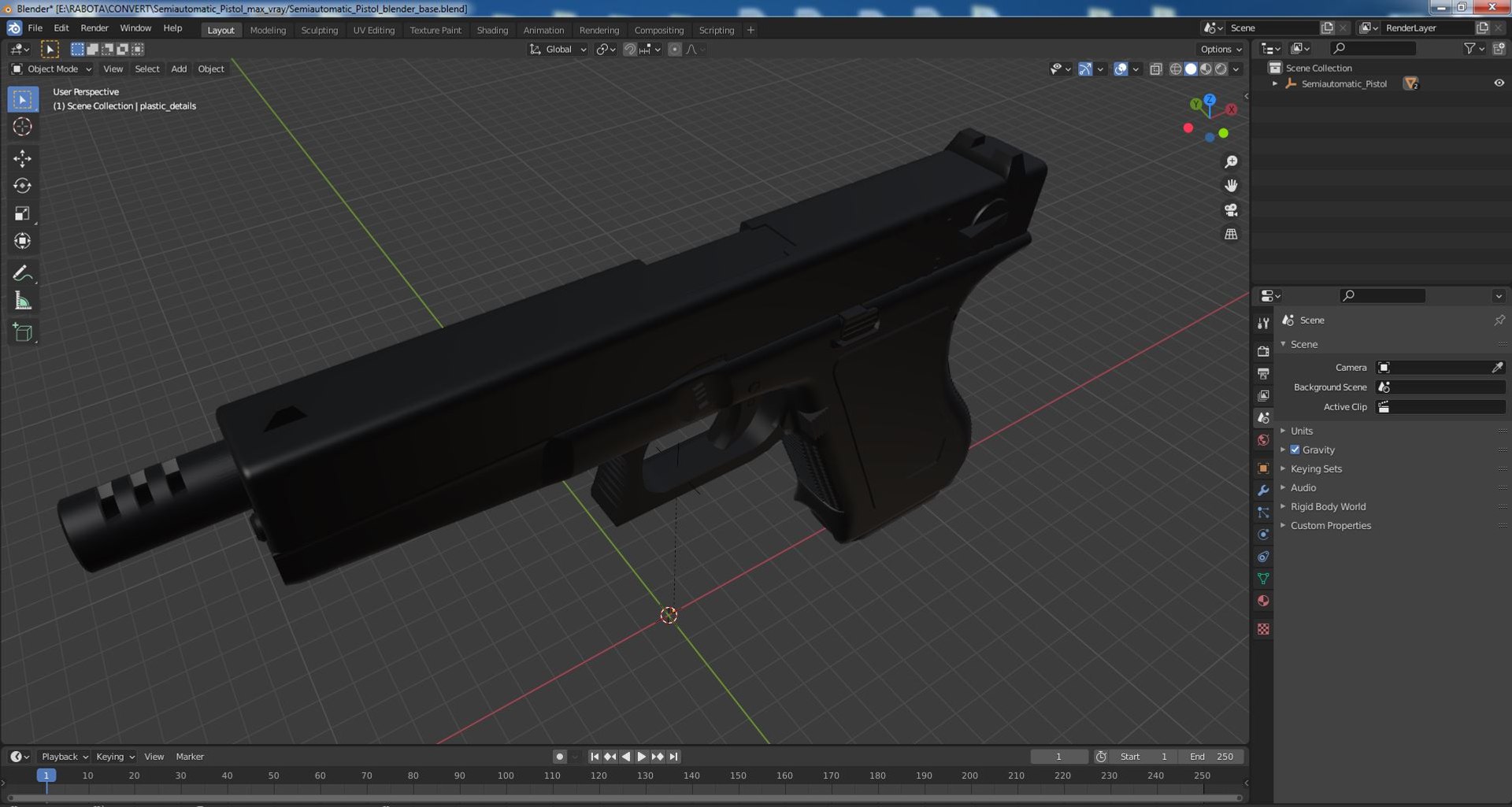 3D Semiautomatic Pistol - TurboSquid 2153036