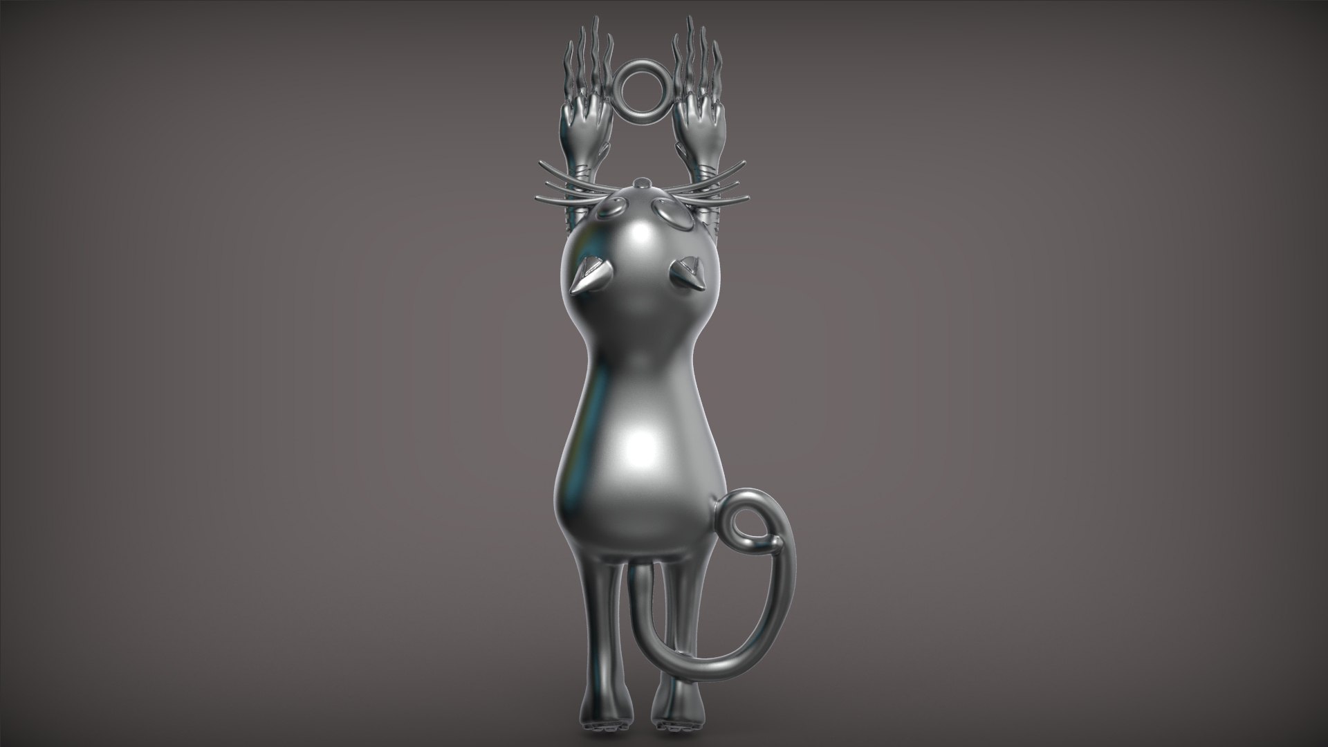 3D model Cartoon Cat key chain - TurboSquid 2156931