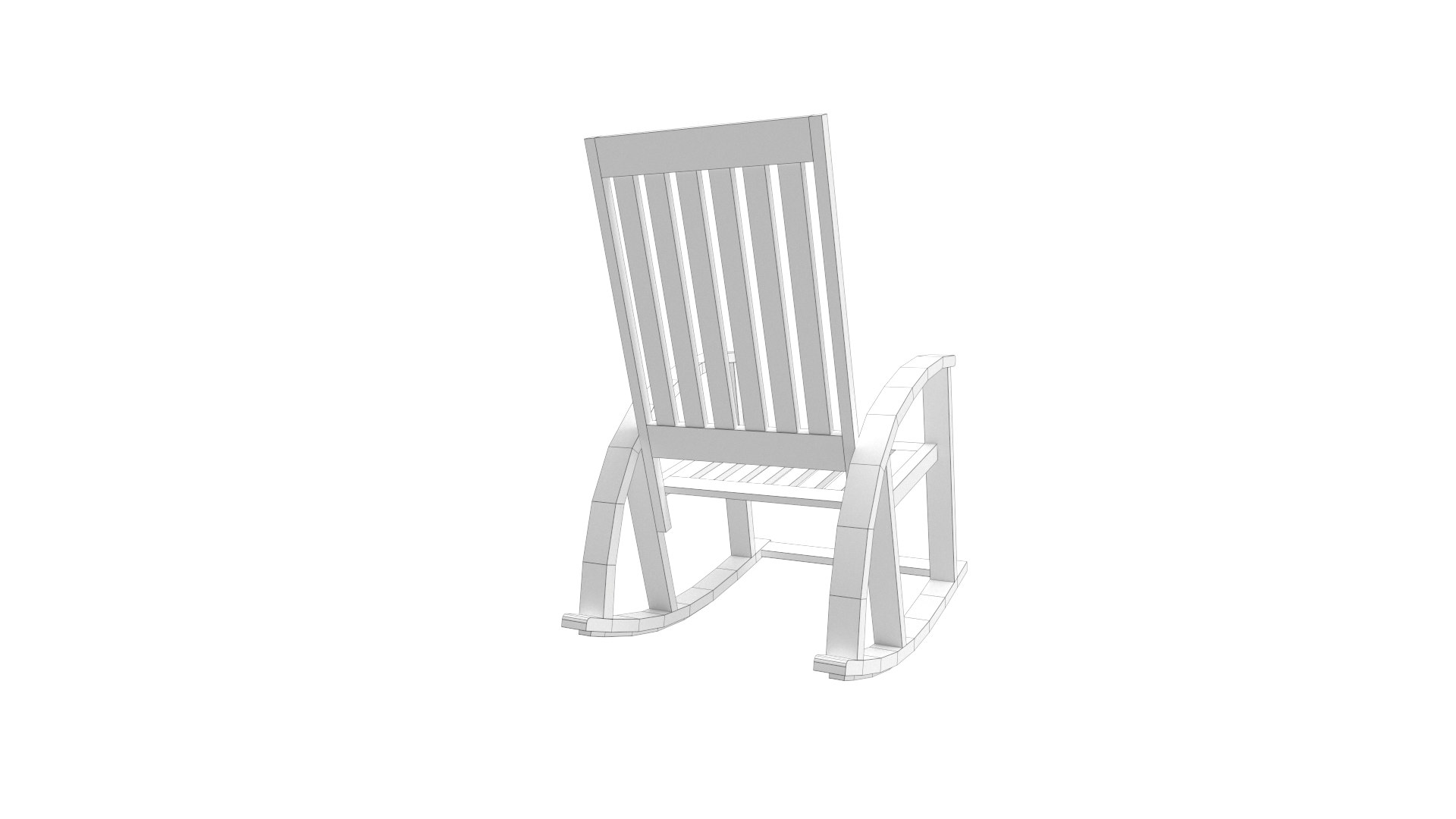 3D Wooden Rocking Chair - TurboSquid 2127715