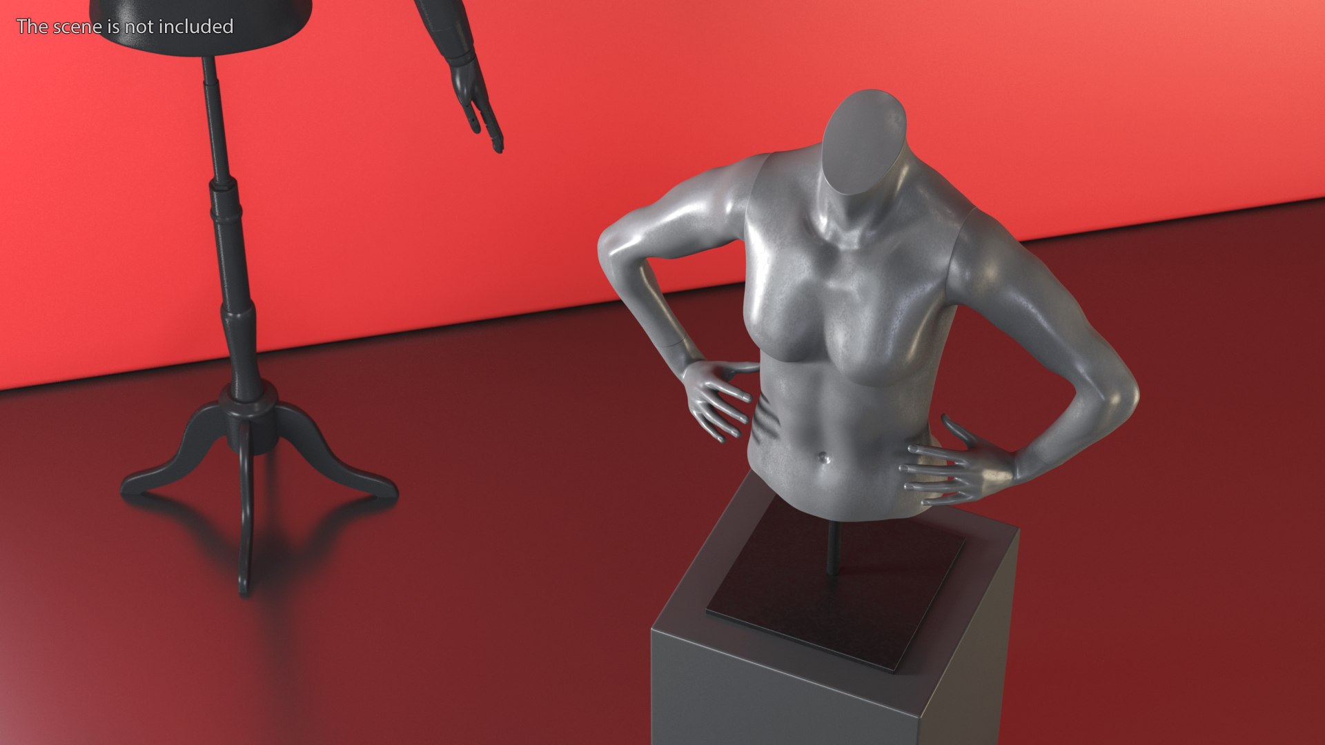 3D Model Female Torso Sports Mannequin Black - TurboSquid 2105608
