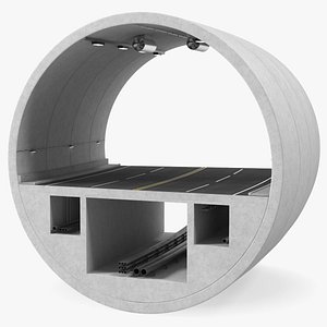 3D Car Tunnel Cross Section Bend model