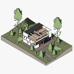 3 Stories square- Revit 3D model model