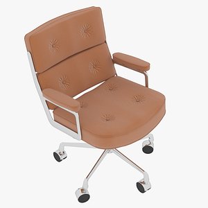 3D Eames Executive Chair Chrome Frame Arancio Fabric model