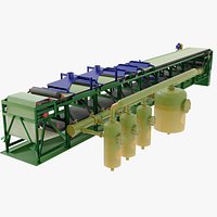 Industrial Vacuum Belt Filter  Fully Detailed 3D Model solid liquid separation filteration