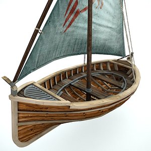 3d model fishing sailboat boat sail