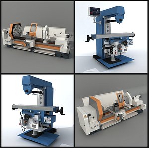 3d horizontal milling machine model