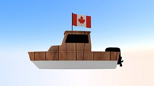 3D Caneda Fishing Boat model