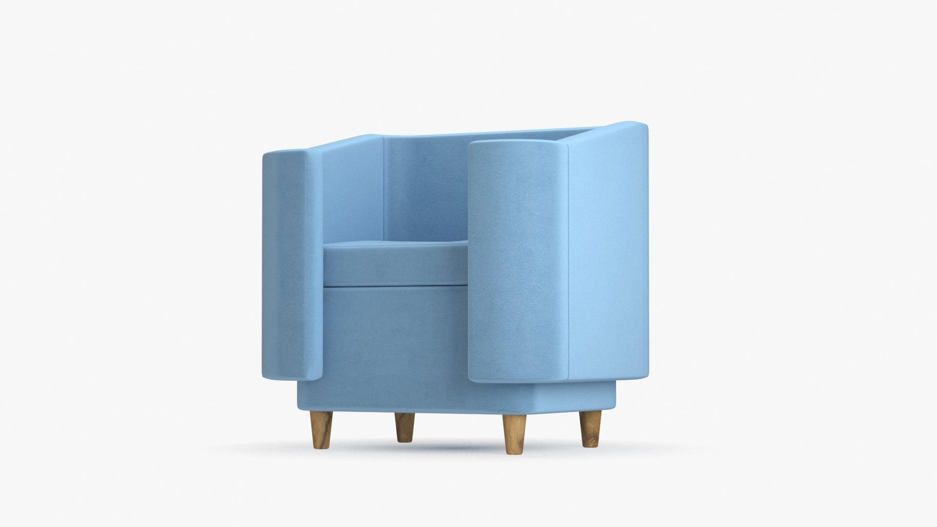 3D model blue fabric single sofa - TurboSquid 1655668