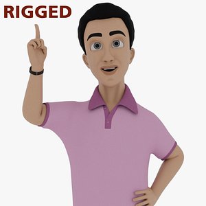 3D Cartoon RIGGED Man Character Jude 3D model