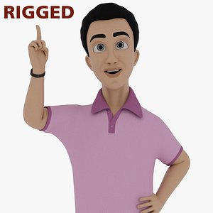 Rigged and Blender Cartoon Common-man Character