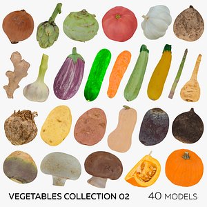 3D Vegetables Collection 02 - 40 models RAW Scans model