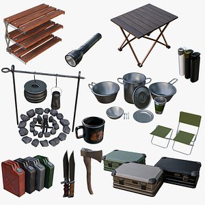 Camping Pack 3D model