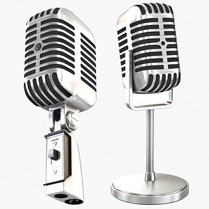 3D Retro Microphone Collection model