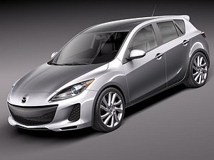3d model mazda 3 hatchback sedan
