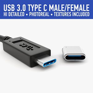 usb type 3d model