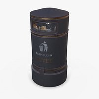 Street Litter Bin Trash Can Low-poly PBR