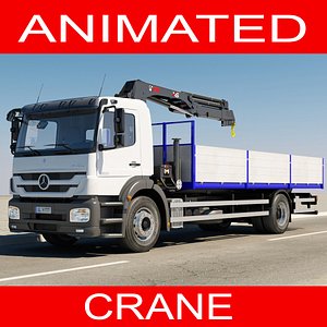 3d model of mercedes crane truck