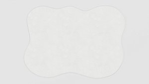 3D White Wavy-Edge Area Rug 250 x 350 cm