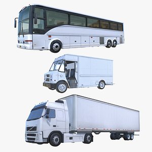 Heavy Vehicles Generic White Collection 3D model