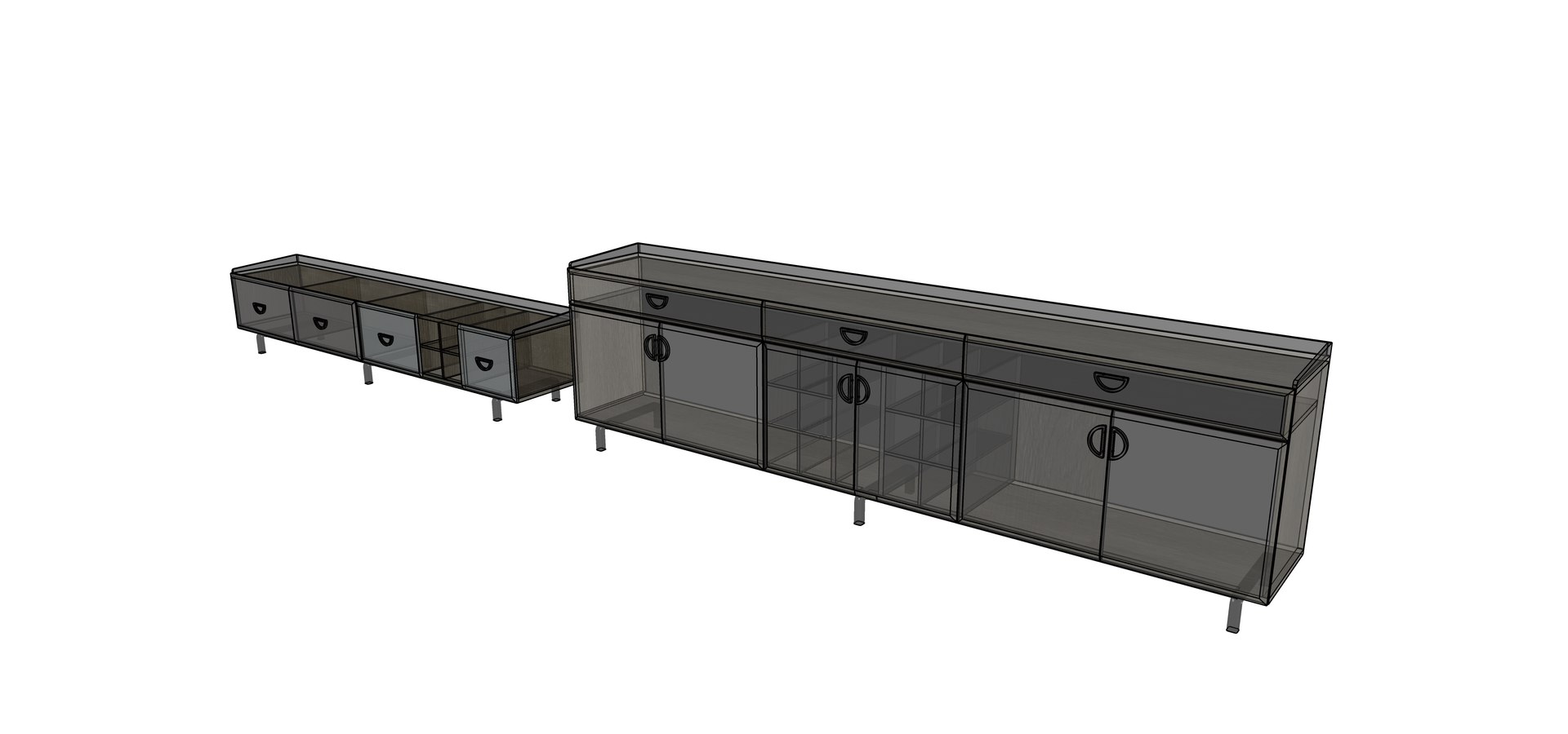 Tv unit and console 3D - TurboSquid 2054625