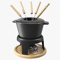 Cheese Fondue Set Black