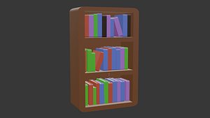 Stylized Bookshelf - Low Poly Furniture Asset 3D