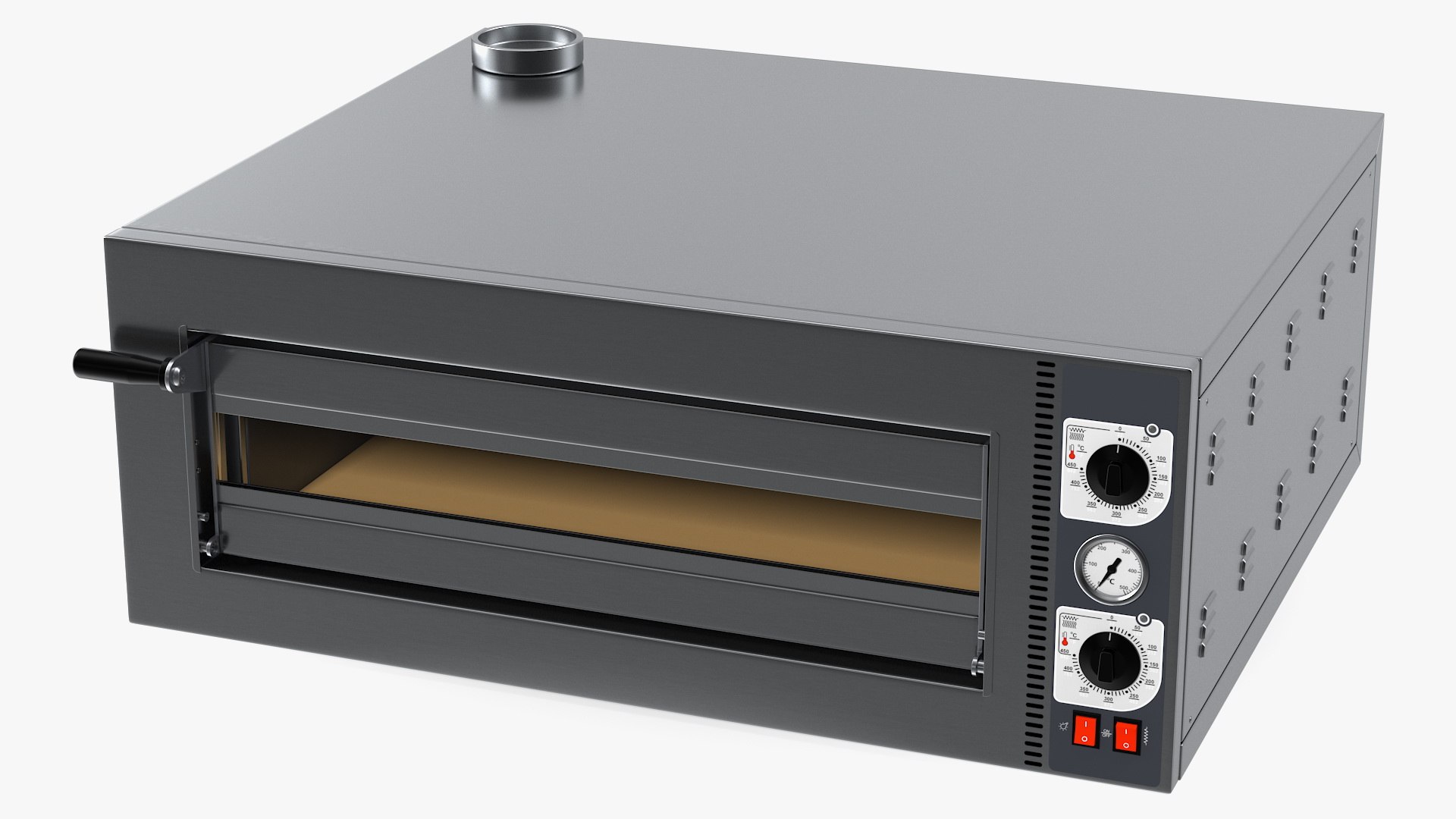 Single Deck Electric Pizza Oven 3D model preview