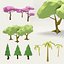 3D pack trees oak palm
