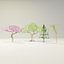 3D pack trees oak palm