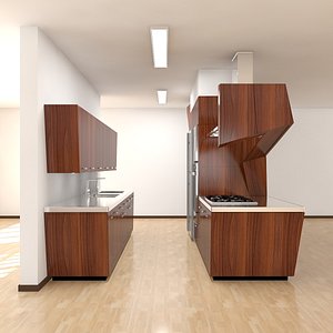 3d kitchen scene modern 2011