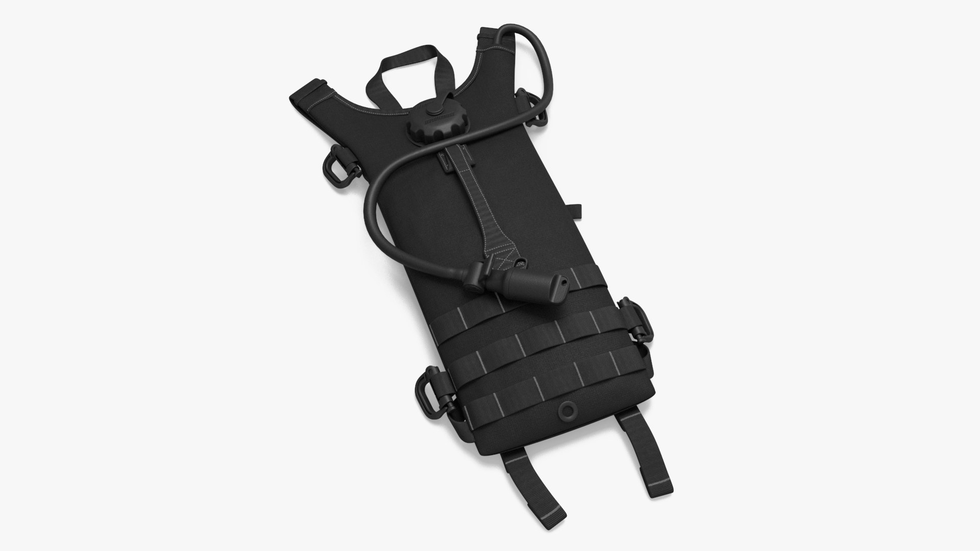 Hydration Backpack Carrier Black Lying 3D model preview